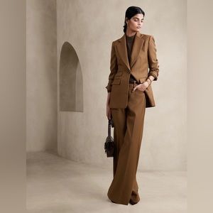 NWT Banana Republic Lido Wide-Leg Wool Pant, Cinnamon, Sz 6 long